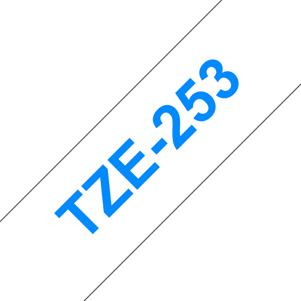 Brother TZe-253 - Blau auf weiß - Rolle (2,4 cm x 8 m), Ansicht 2