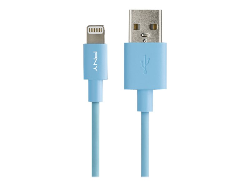 PNY Charge & Sync - Lightning-Kabel - USB männlich zu Lightning männlich - 1.2 m - Blau - für Apple iPad/iPhone/iPod (Lightning)