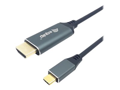 Equip Adapterkabel - 24 pin USB-C männlich zu HDMI männlich - 2 m - Schwarz - unterstützt 4K 60 Hz (3840 x 2160)