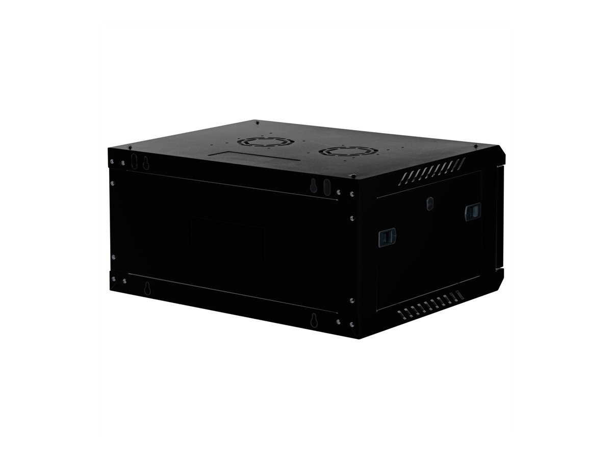 ROLINE Basic Plus - Gehäuse Netzwerkschrank - 600x450 BxT - geeignet für Wandmontage - Jet Black, RAL 9005 - 4U - 19, Ansicht 4