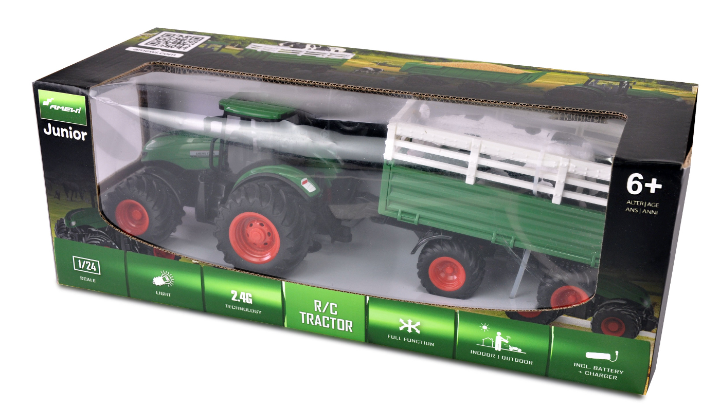 Amewi RC Traktor mit Viehtransporter LiIon 500mAh gruen/6+, Ansicht 2