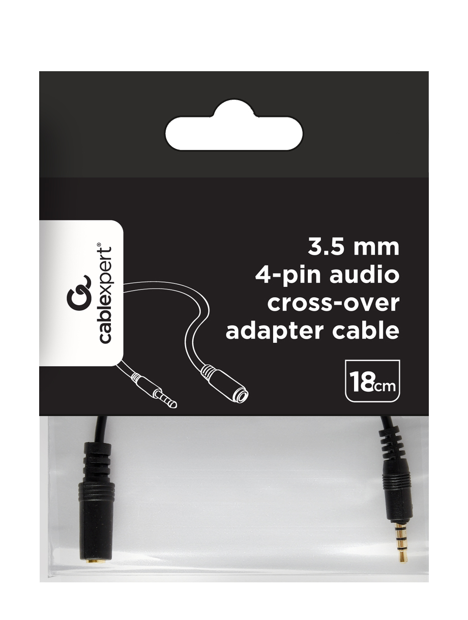Gembird CCA-419 - Audio-Adapter - 4-poliger Mini-Stecker weiblich zu 4-poliger Mini-Stecker männlich, Ansicht 2