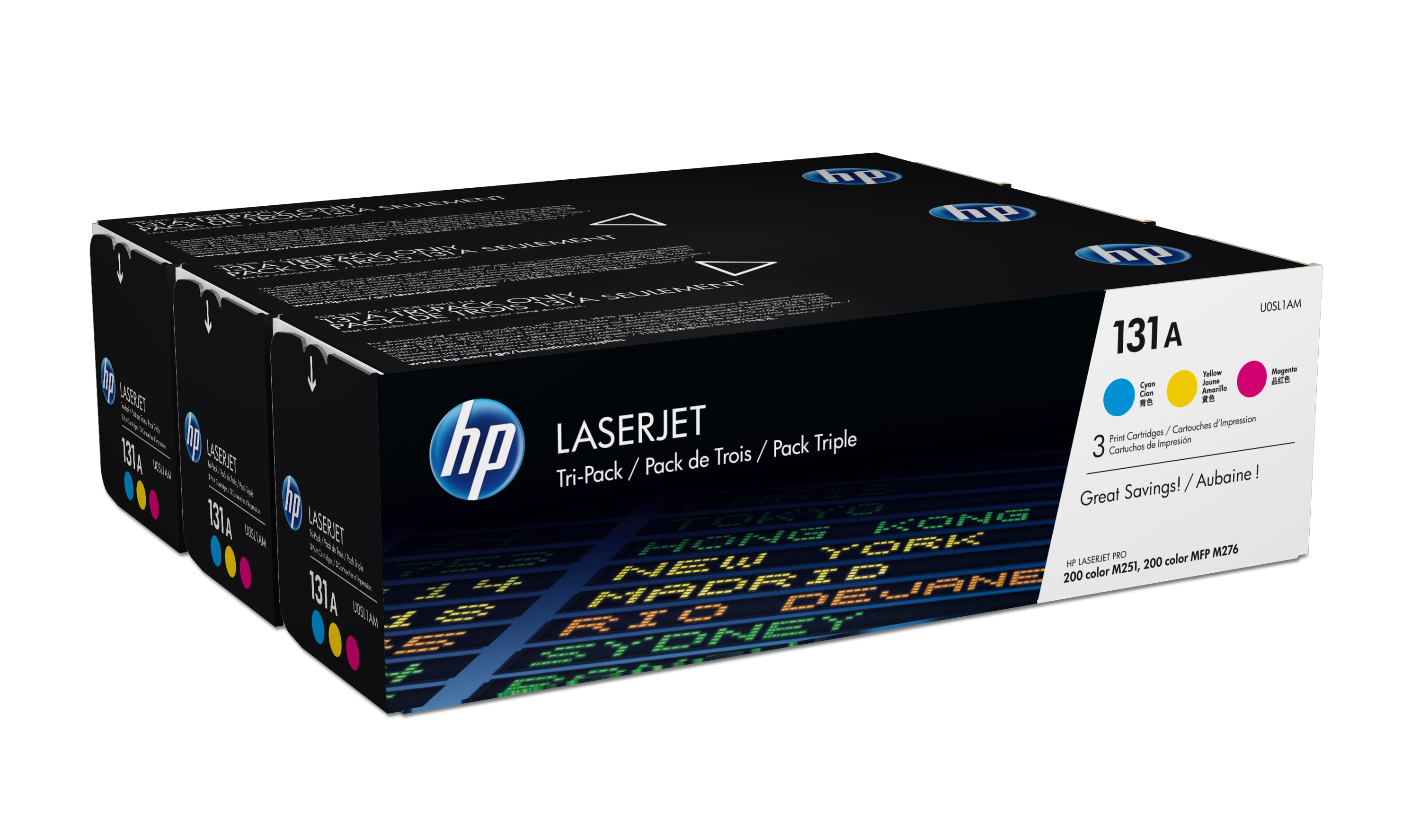 HP 131A 3er-Pack Cyan/Magenta/Gelb Original LaserJet Tonerkartuschen, 1800 Seiten, Cyan, Magenta, Gelb, 3 Stück(e)