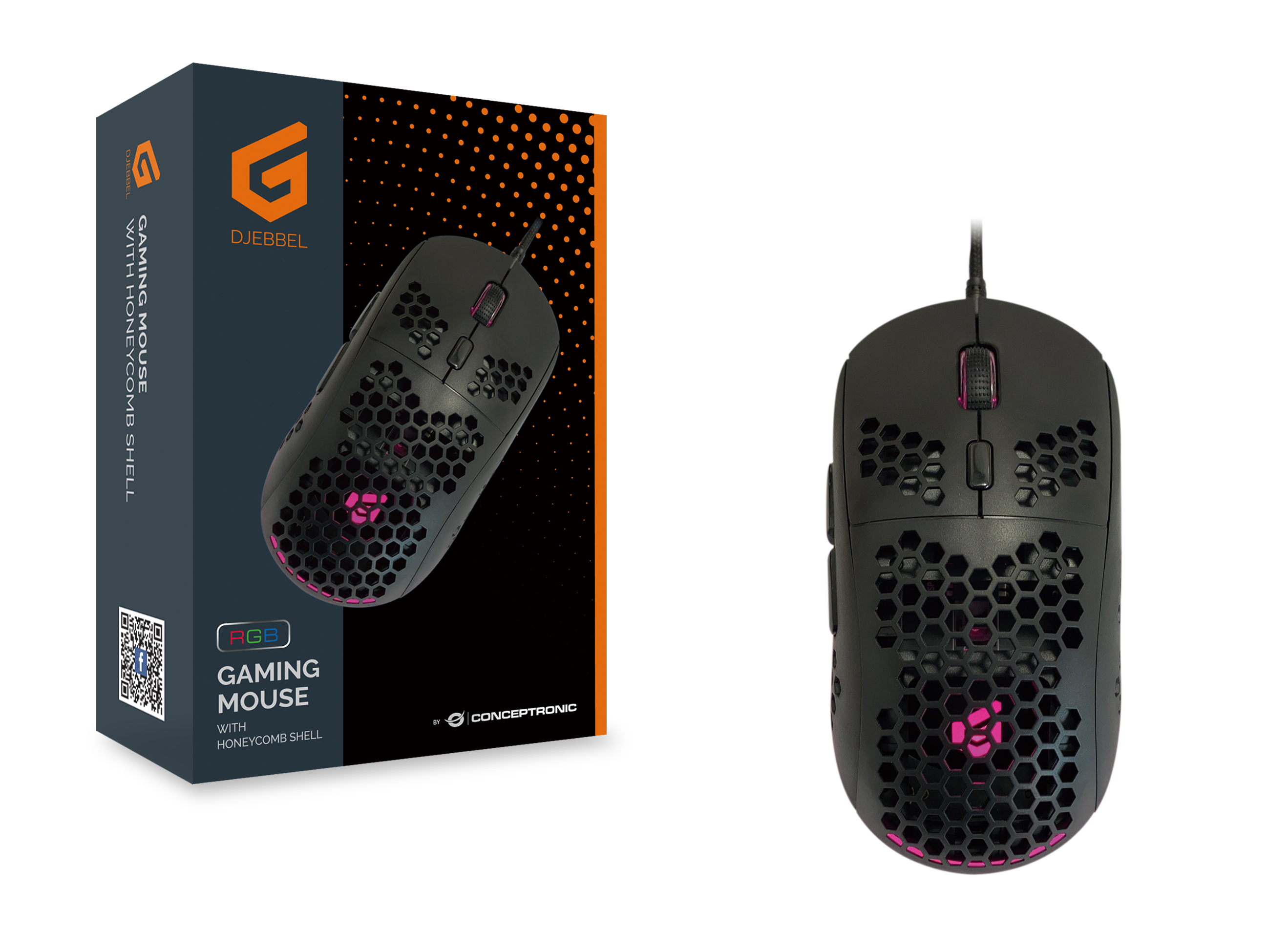Conceptronic DJEBBEL04B 6D - Maus - Bienenwaben-Gehäuse, Ansicht 2