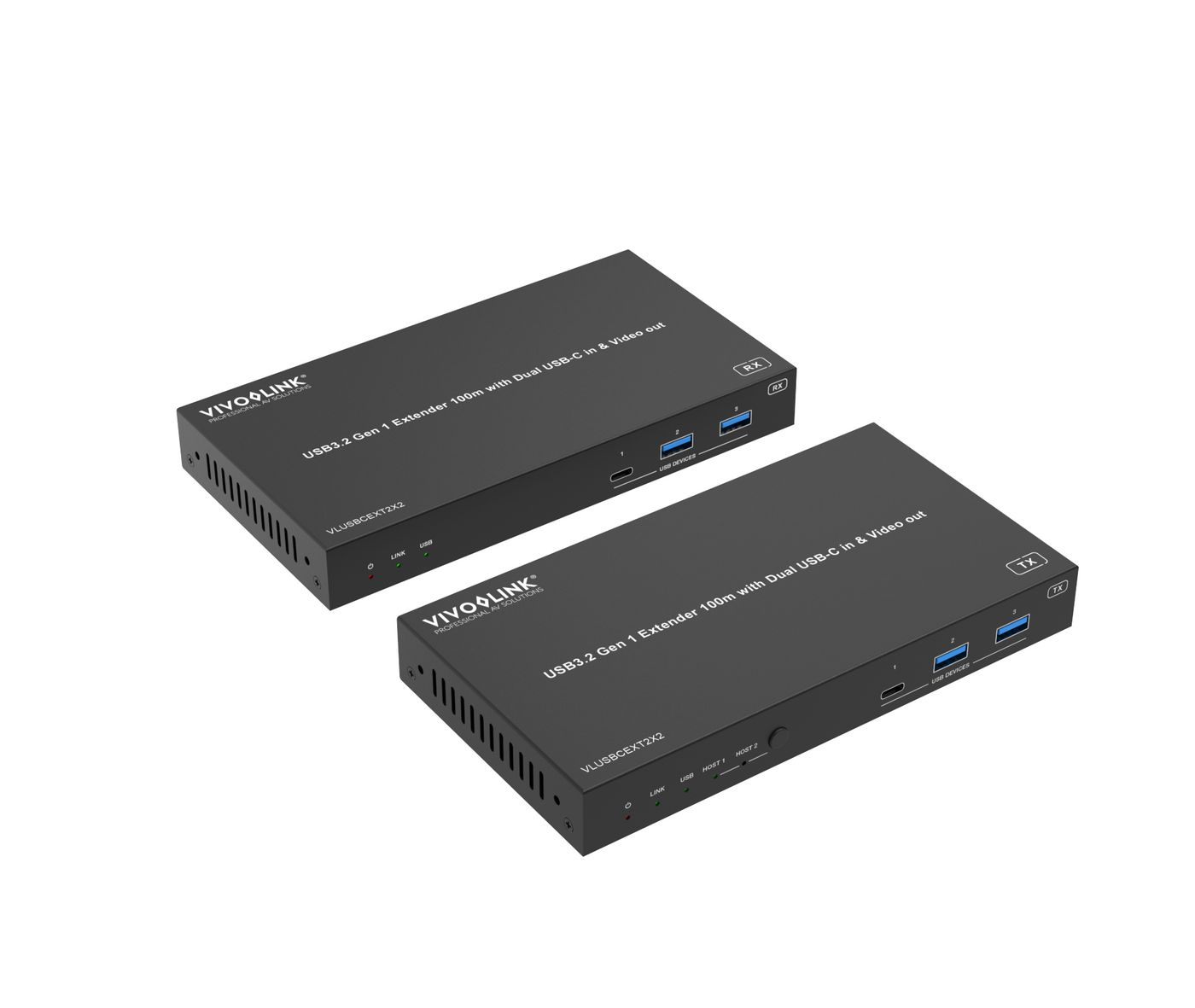 VivoLink USB3.2 Gen 1 Extender 100m with Dual USB-C in & Video - USB 3.0, Ansicht 2