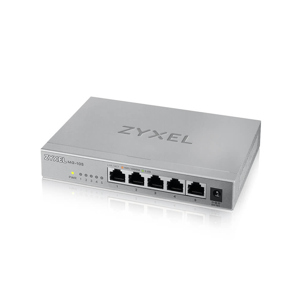 ZyXEL XMG-105 5 Ports 2.5G+ 1 SFP+ MultiGig unmanaged Desktop Switch - Switch - 5-Port, Ansicht 3