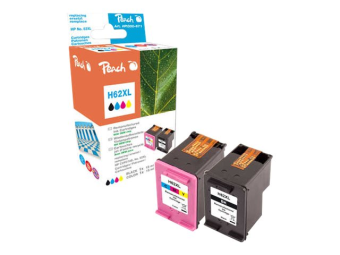 Peach 2er-Pack - Schwarz Farbe (Cyan Magenta Gelb) - kompatibel - wiederaufbereitet - Tintenpatrone (Alternative zu: HP C2P05AE HP C2P07AE HP 62XL)