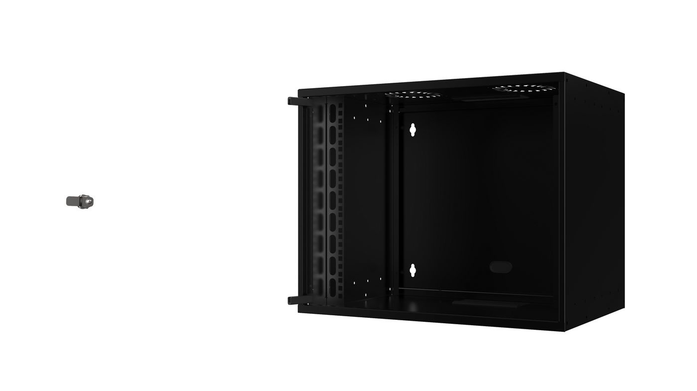 Lanview RUM09U40MNBL - Wandmontiertes Regal - 9U - 80 kg - 11,2 kg - Schwarz, Ansicht 3