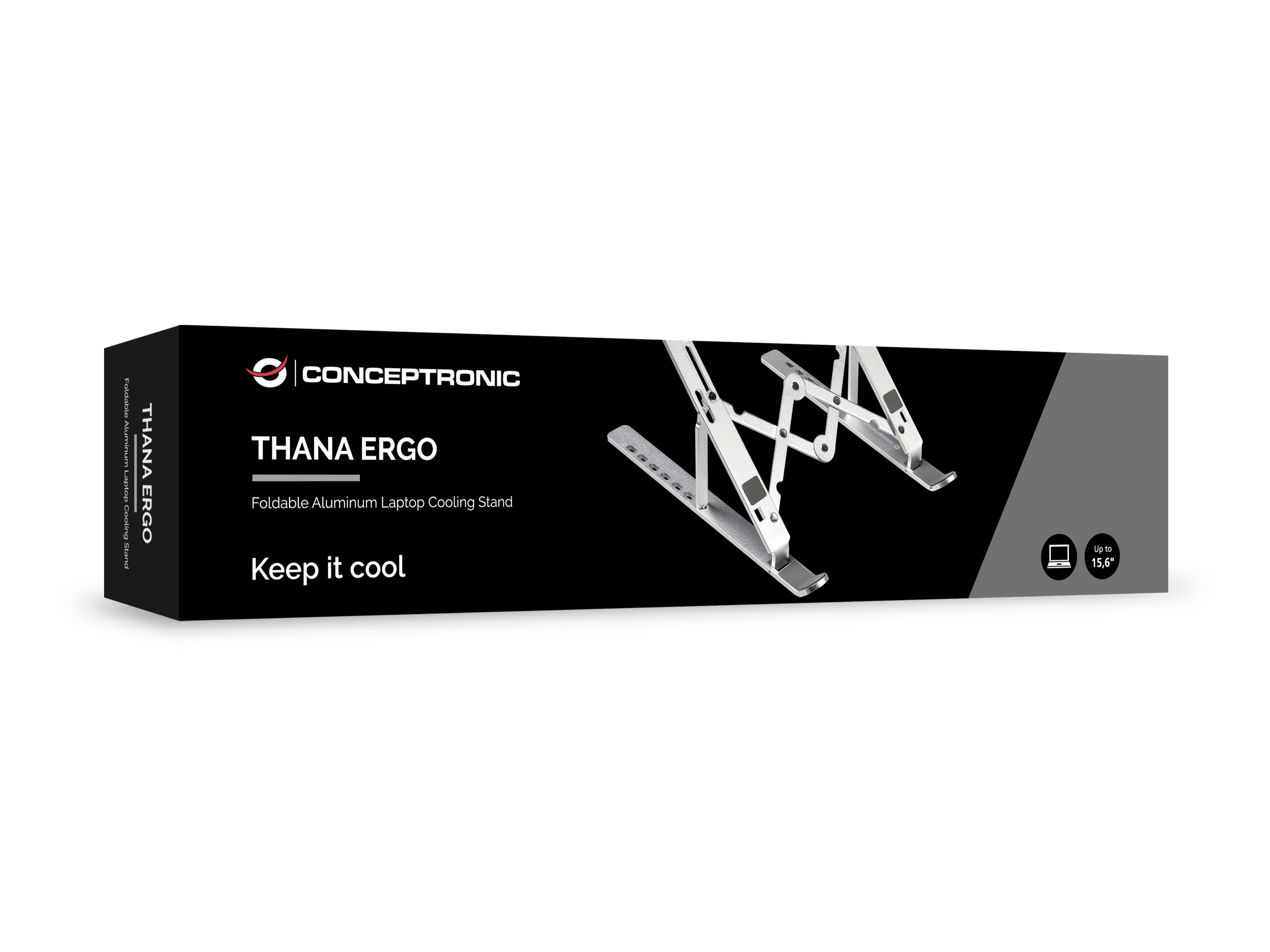 Conceptronic THANA04S ERGO Foldable Aluminum Laptop Cooling Stand, Ansicht 3