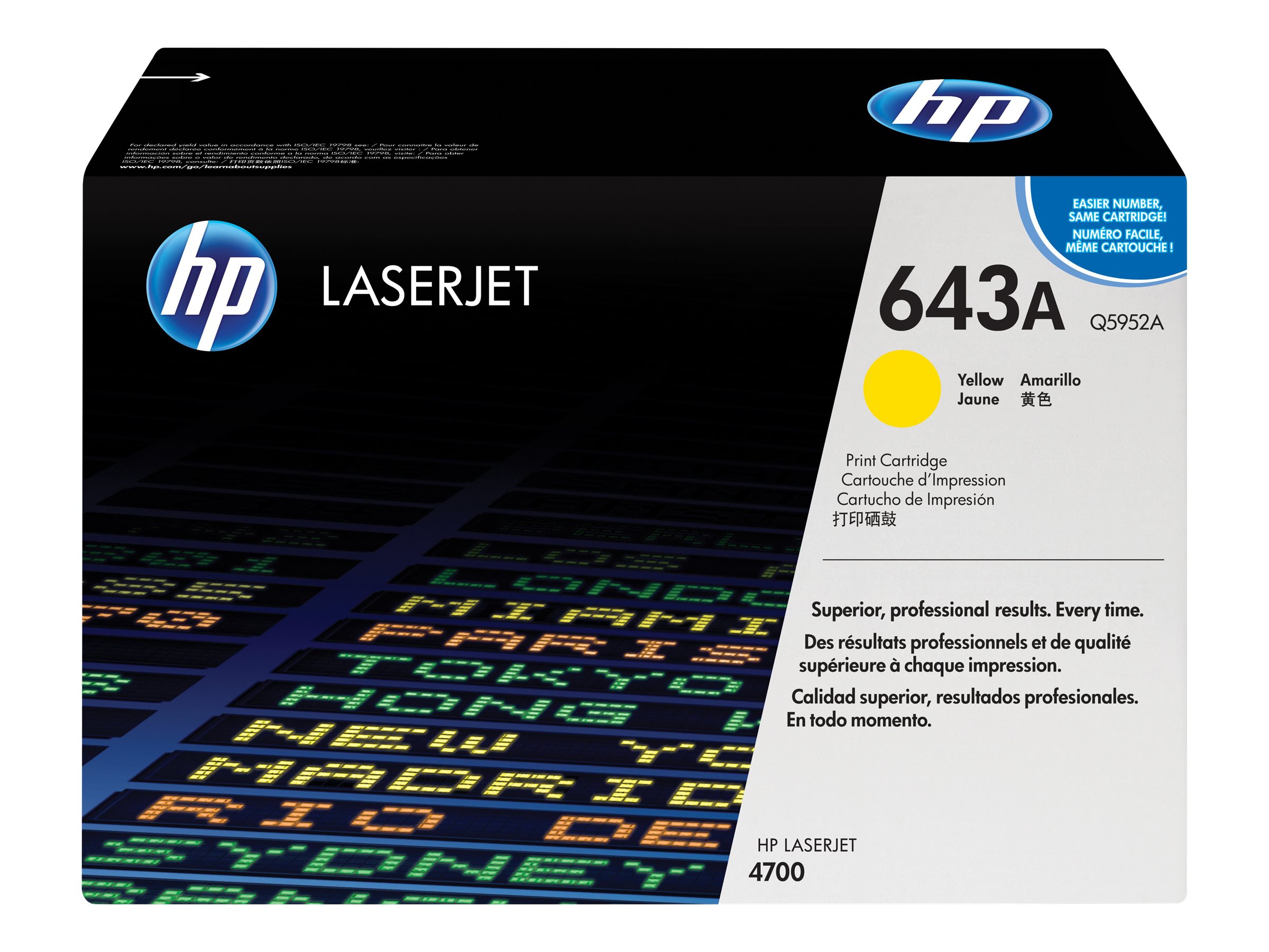 HP 643A - Gelb - original - LaserJet - Tonerpatrone (Q5952A) - für Color LaserJet 4700, 4700dn, 4700dtn, 4700n, 4700ph+