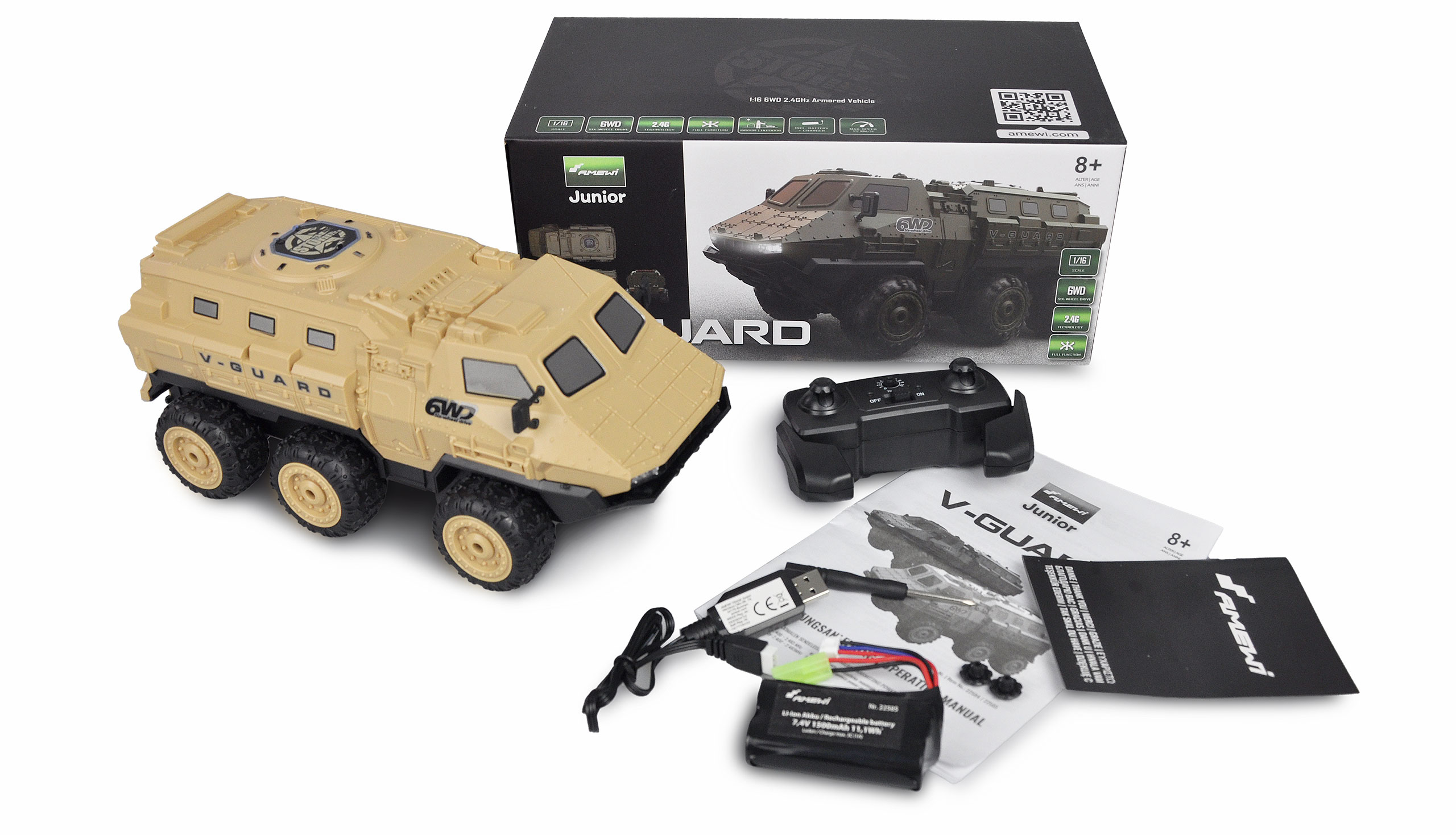 Amewi V-Guard Armored Vehicle 6WD 1:16 RTR - 1:16 - 8 Jahr(e) - 1500 mAh - 728 g, Ansicht 2