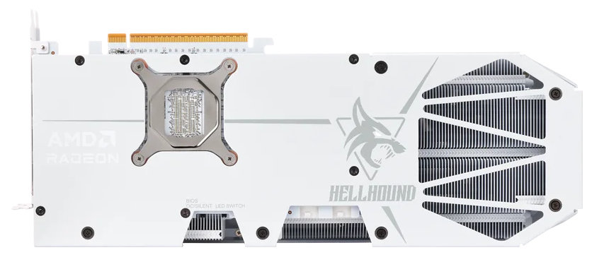PowerColor RX 9070XT Hellhound Spectral White OC 16GB DDR6 - 16.384 MB, Ansicht 3