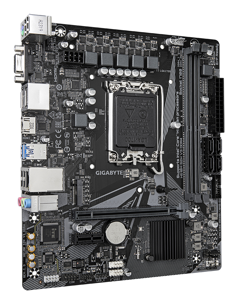 Gigabyte H610M S2H V3 DDR4 - 1.0 - Motherboard - micro ATX - LGA1700-Sockel - H610 Chipsatz - USB 3.2 Gen 1, Ansicht 4