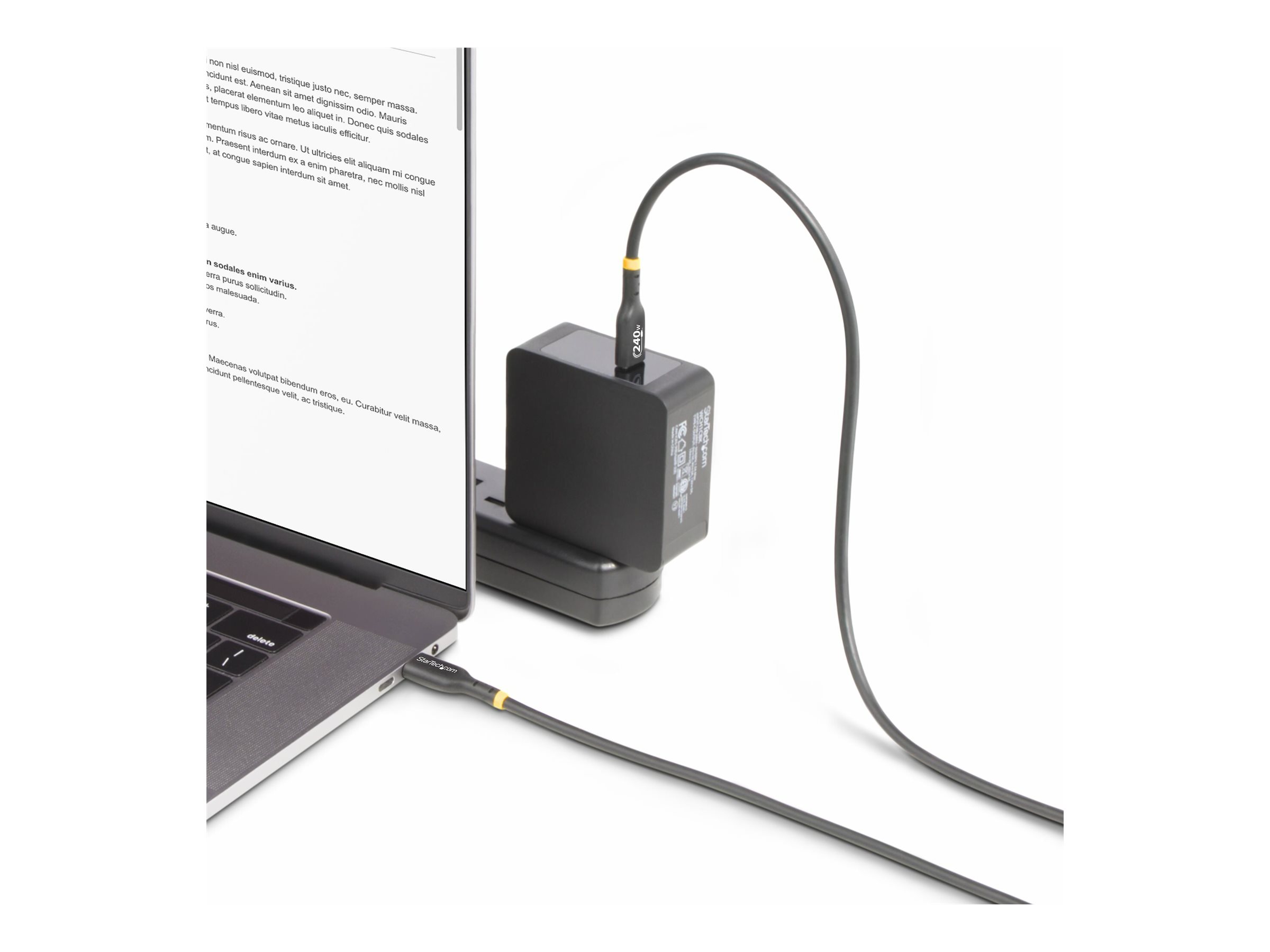 StarTech.com 6ft USB-C Charging Cable, USB-IF Certified USB C Cable, 240W PD EPR, USB 2.0 Type-C Laptop Charger Cord, TPE Jacket, M/M - USB-C Charge/Data Cable (USB2EPR6F)