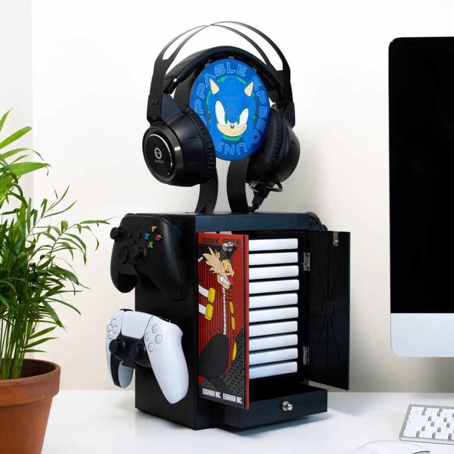 Numskull Games 5056280432593 - SEGA Diskettenhalter für Spiele, Xbox, Schwarz, Mehrfarbig, Matt, Ansicht 4