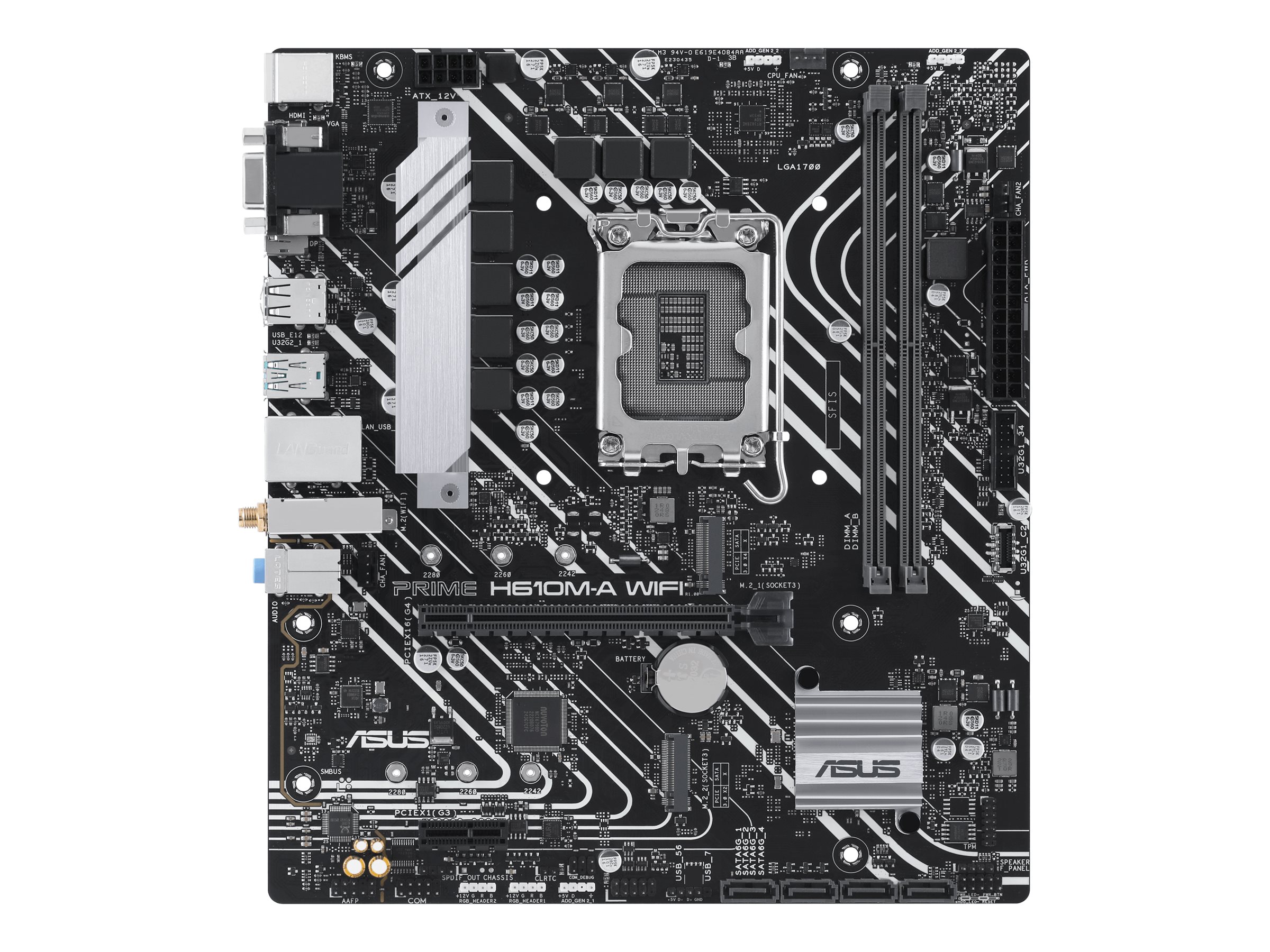 ASUS PRIME H610M-A WIFI - Motherboard - micro ATX - LGA1700 Sockel - H610 Chipsatz - USB 3.2 Gen 2, USB 3.2 Gen 1 - Gigabit LAN, Wi-Fi, Bluetooth - Onboard-Grafik (CPU erforderlich)