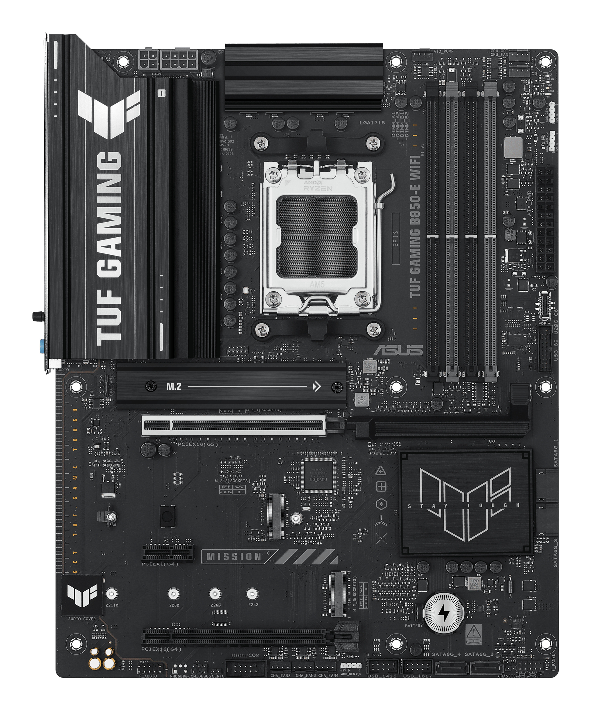 ASUS TUF GAMING B850-E WIFI - Motherboard - ATX - Socket AM5 - AMD B850 Chipsatz  - Wi-Fi 6E, 2.5 Gigabit LAN, Bluetooth, Ansicht 3