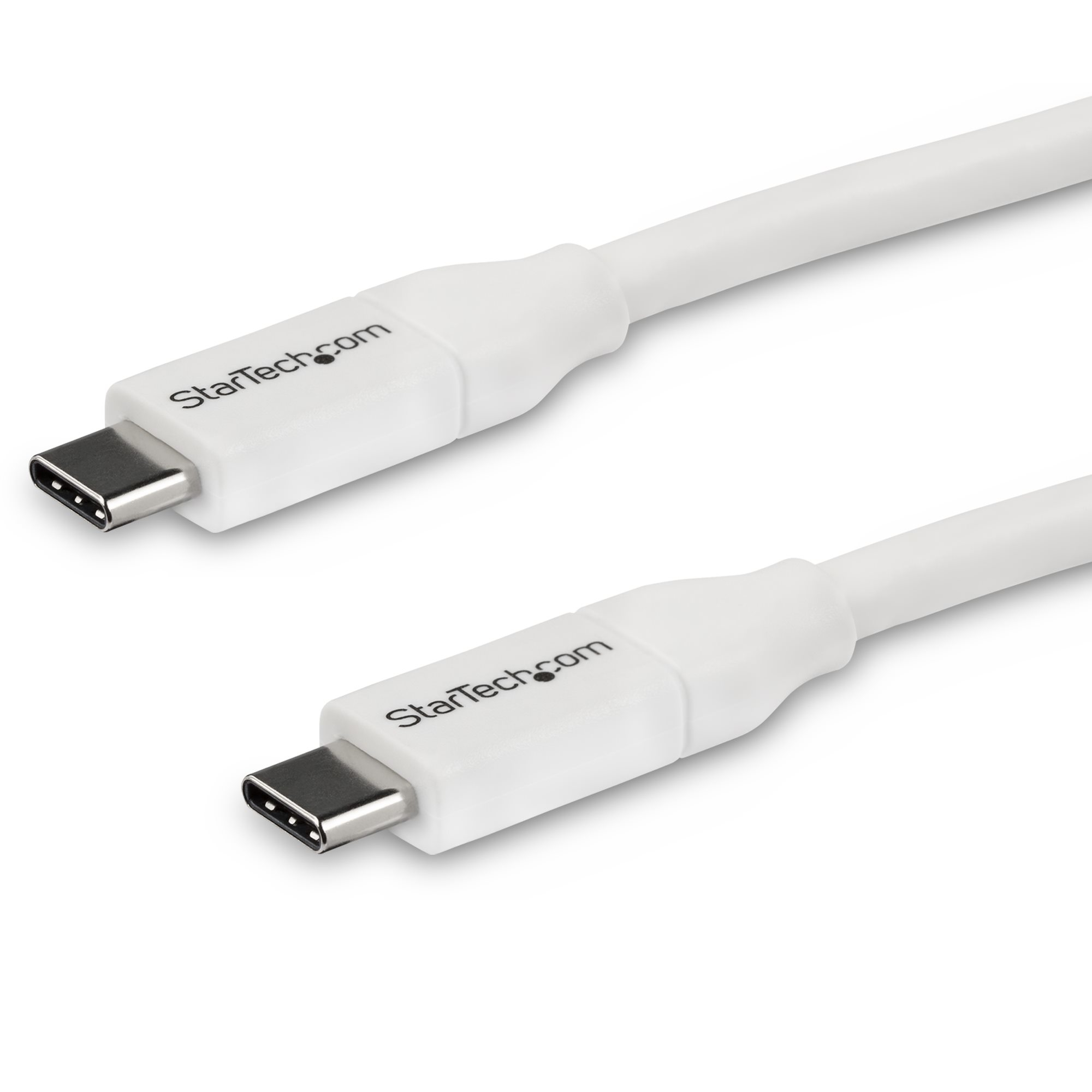 StarTech.com USB-C auf USB-C Kabel mit 5A Power Delivery - St/St - Weiss - 4m - USB 2.0 - USB-IF zertifiziert, 4 m, USB C, USB C, USB 3.2 Gen 1 (3.1 Gen 1), 0,48 Gbit/s, Weiß