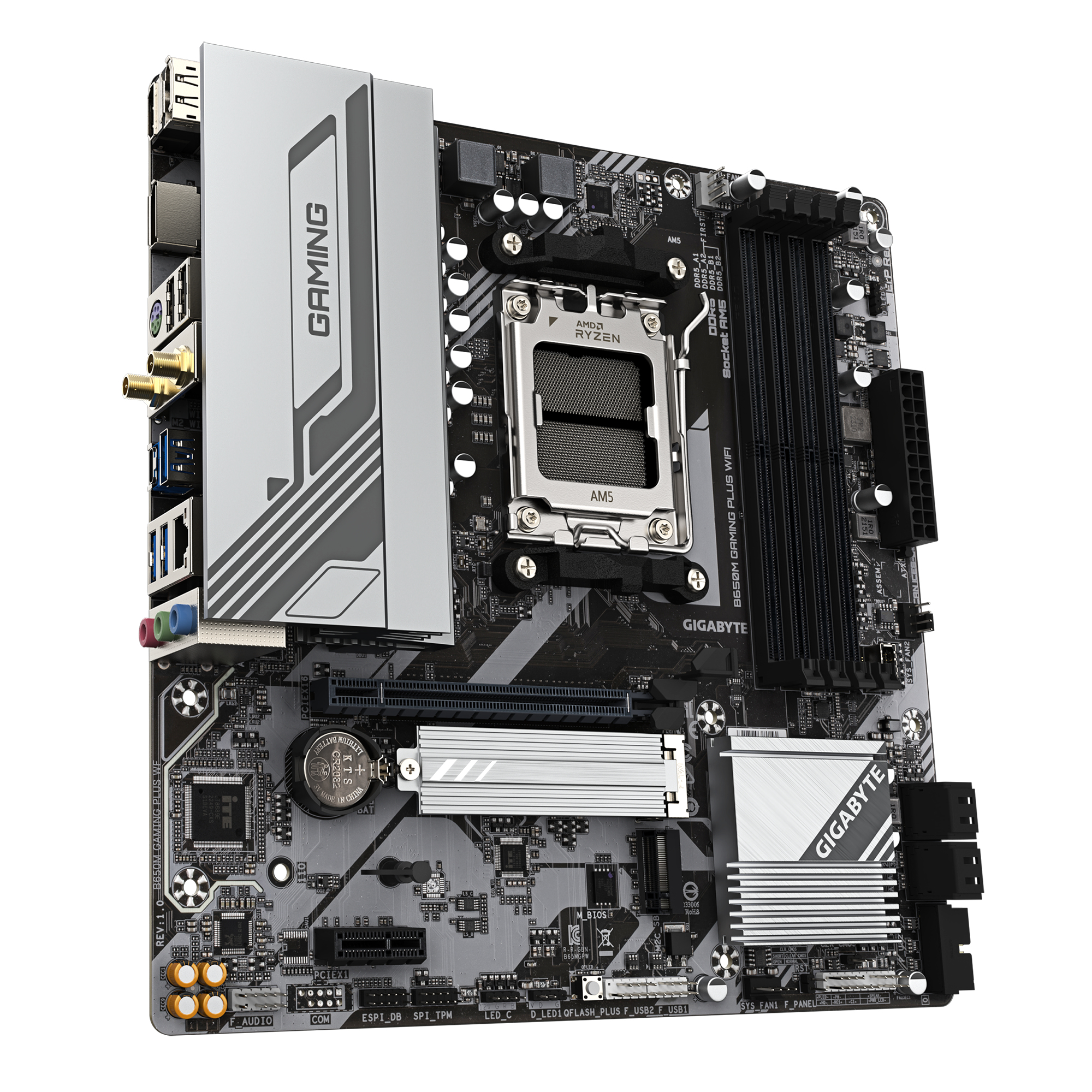 Gigabyte B650M Gaming Plus WF B650 AM5 mATX DDR5 - AMD Sockel AM5 (Ryzen Zen4) - Micro/Mini/Flex-ATX, Ansicht 3