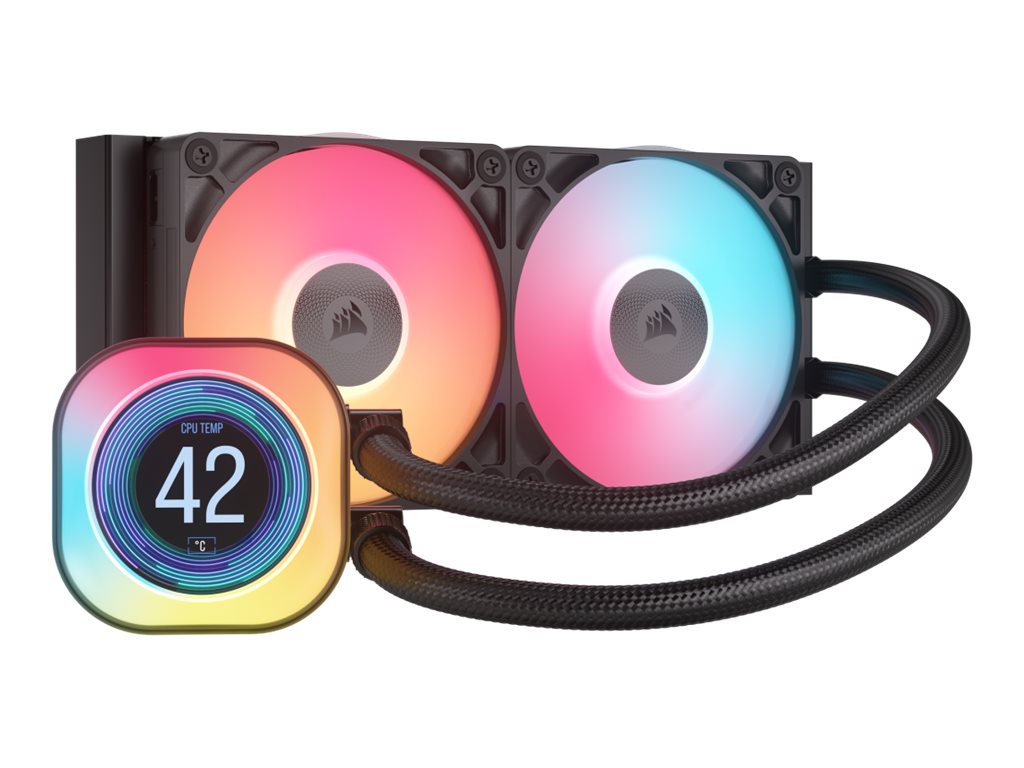 Corsair iCUE Link TITAN 240 RX LCD - Prozessor-Flüssigkeitskühlsystem - Kühlergröße: 240 mm - (für: LGA1851, LGA1700, AM5, AM4)
