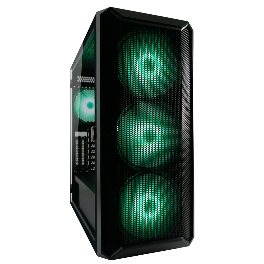 LC-Power Gaming 804B - Obsession_X - Mid tower - ATX - Seitenteil mit Fenster (gehärtetes Glas), Ansicht 4