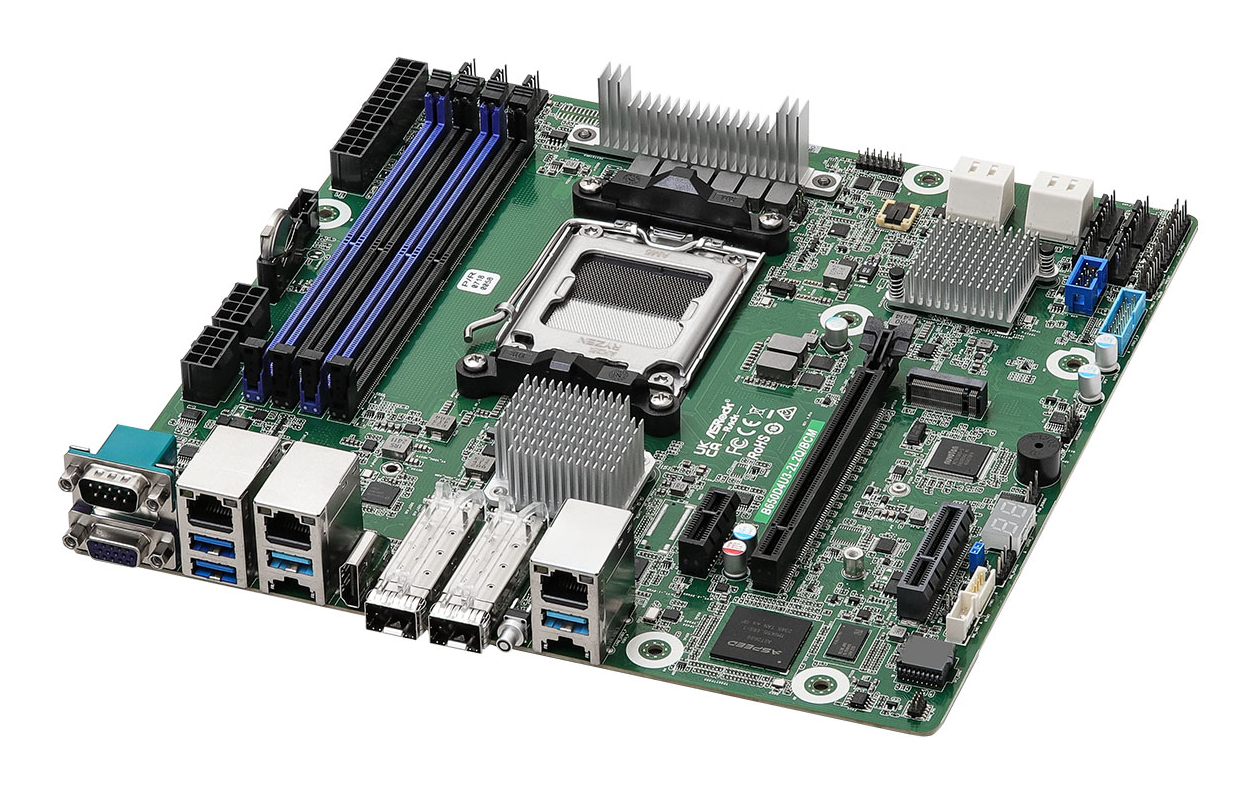 ASRock Mainboard B650D4U3-2L2Q/BCM micro-ATX Sockel AM5 Single - Mainboard - AMD Sockel AM5 (Ryzen Zen4), Ansicht 4