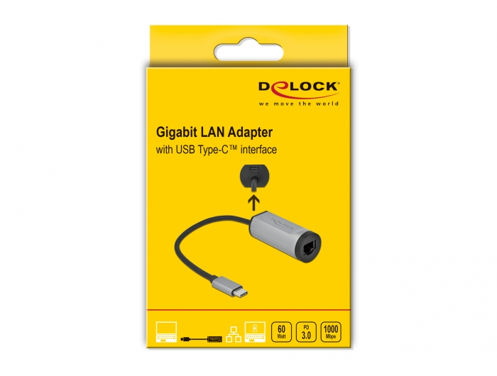 Delock Netzwerkadapter - USB-C 3.2 Gen 1 / Thunderbolt 3 - Grau, Ansicht 4