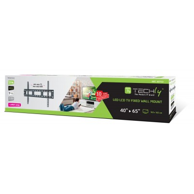 Techly LED 010 - Befestigungskit (Wandplatte, 2 Montagehalterungen) - fest - für LCD-Display - Schwarz -, Ansicht 2
