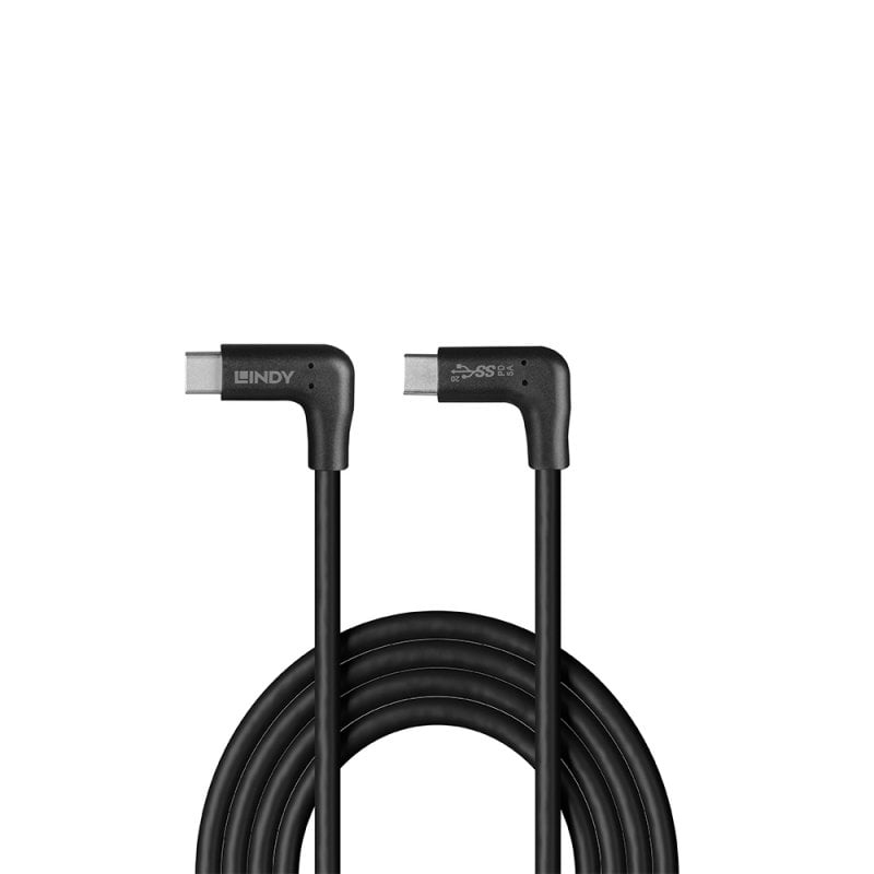Lindy 1m USB 3.2 Typ C Kabel 2 x 90° gewinkelt - Kabel - Digital/Daten, Ansicht 2