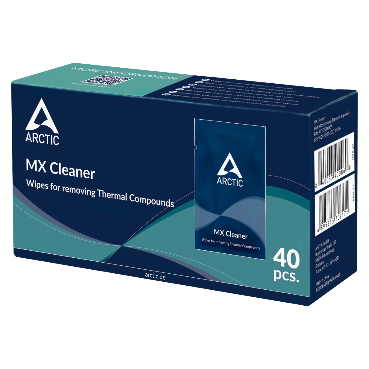 Arctic CPC ACC MX Cleaner wipes Box 40 Bags, Ansicht 2