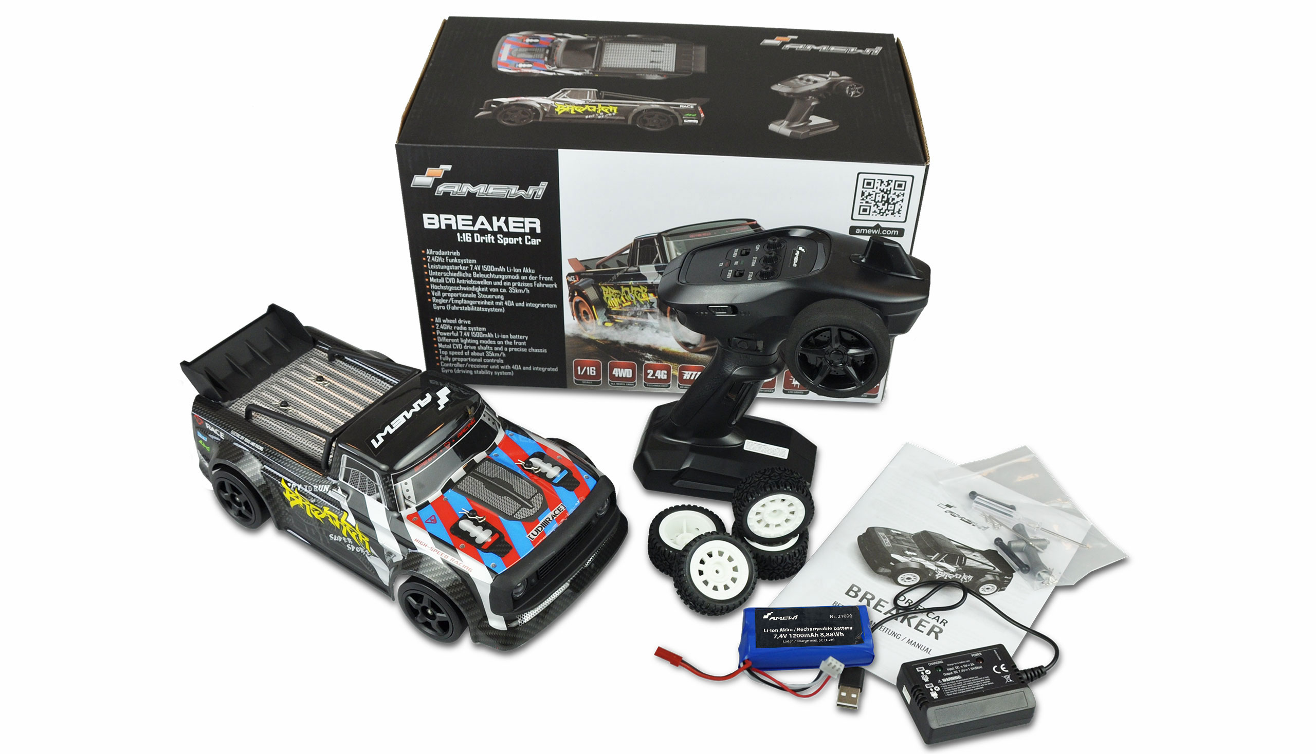 Amewi Breaker Pro - Sportwagen - 1:16 - 14 Jahr(e) - 1200 mAh - 604 g, Ansicht 2