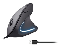 Equip Ergonomische Maus USB-A Stecker Rechts schwarz - Maus - 6 Tasten