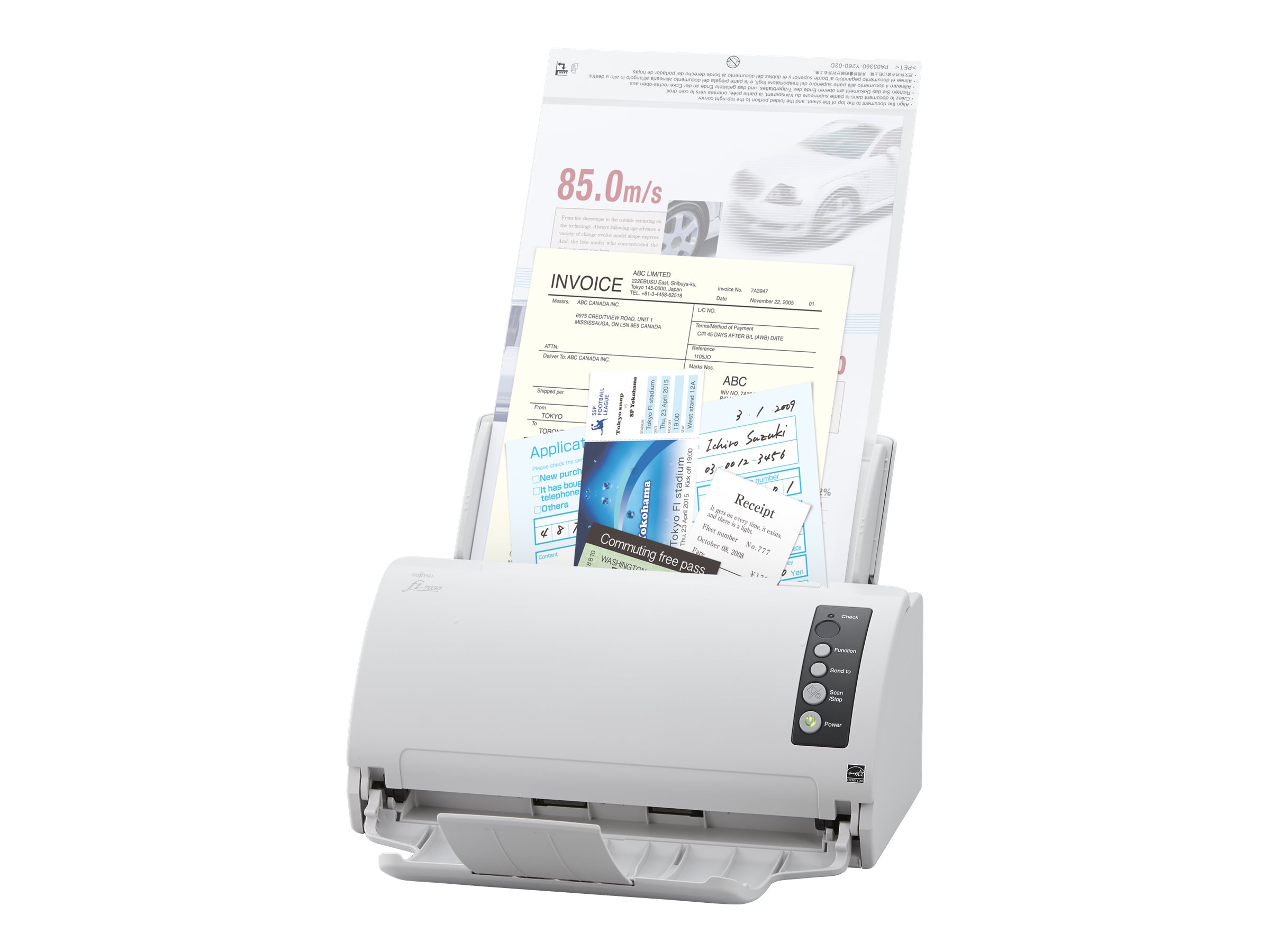 Fujitsu fi-7030 - Dokumentenscanner - Dual CCD - Duplex - 216 x 355.6 mm - 600 dpi x 600 dpi - bis zu 27 SeitenMin. (einfarbig)