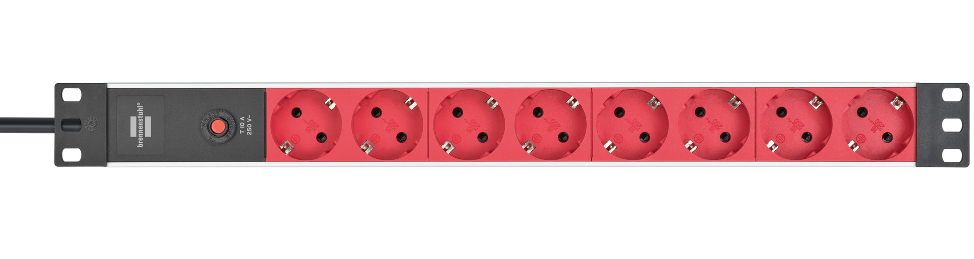 Brennenstuhl 1390007118 - 2 m - Drinnen - IP20 - Schwarz - Rot - 8 AC-Ausgänge - 10 A, Ansicht 2