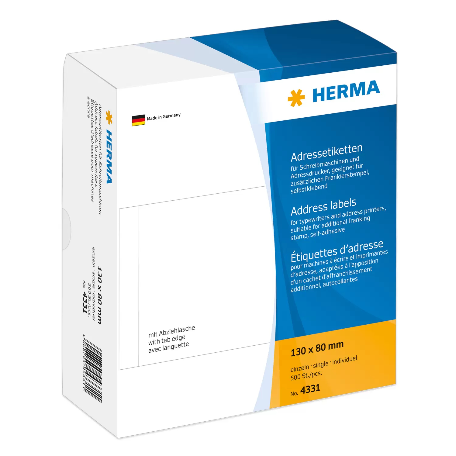 HERMA Weiß - 80 x 130 mm 500 Etikett(en) Adressetiketten, Ansicht 2