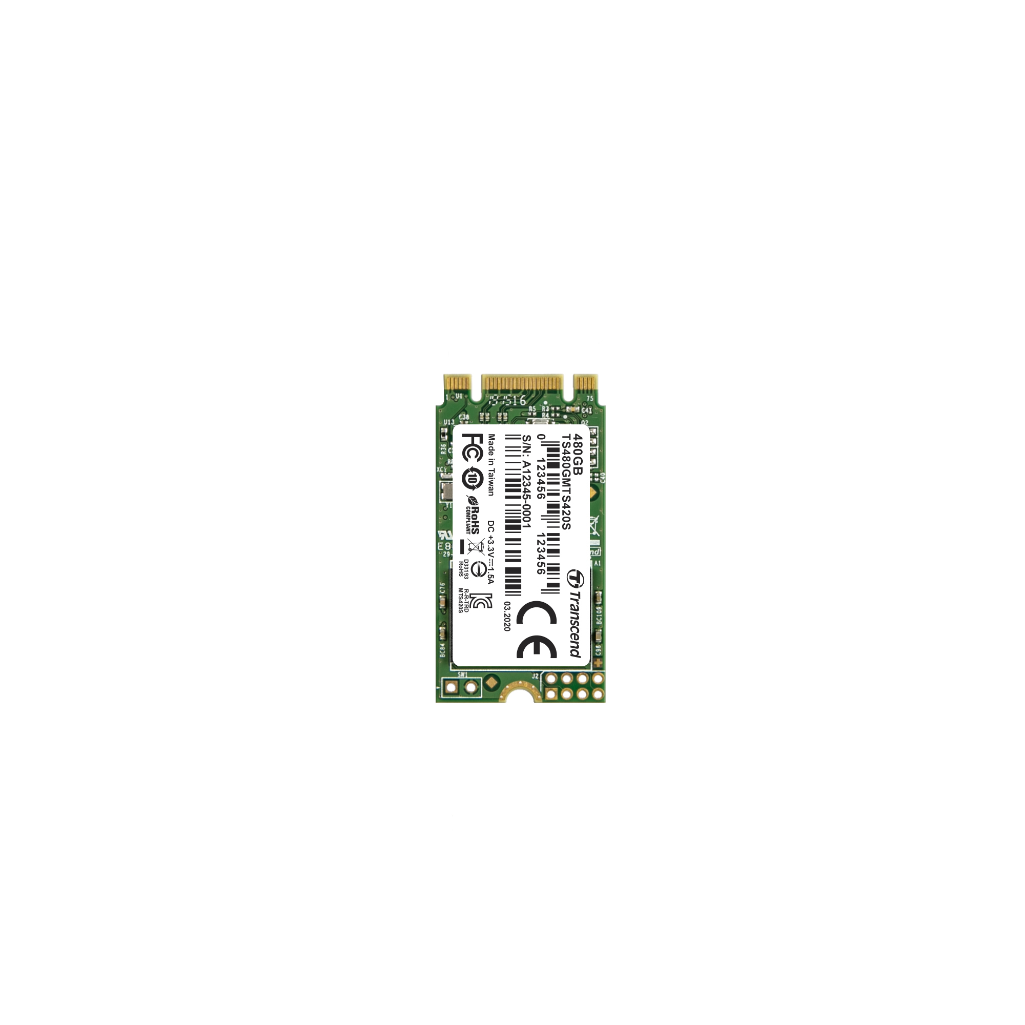 Transcend 420S - SSD - 480 GB - intern - M.2 2242, Ansicht 2
