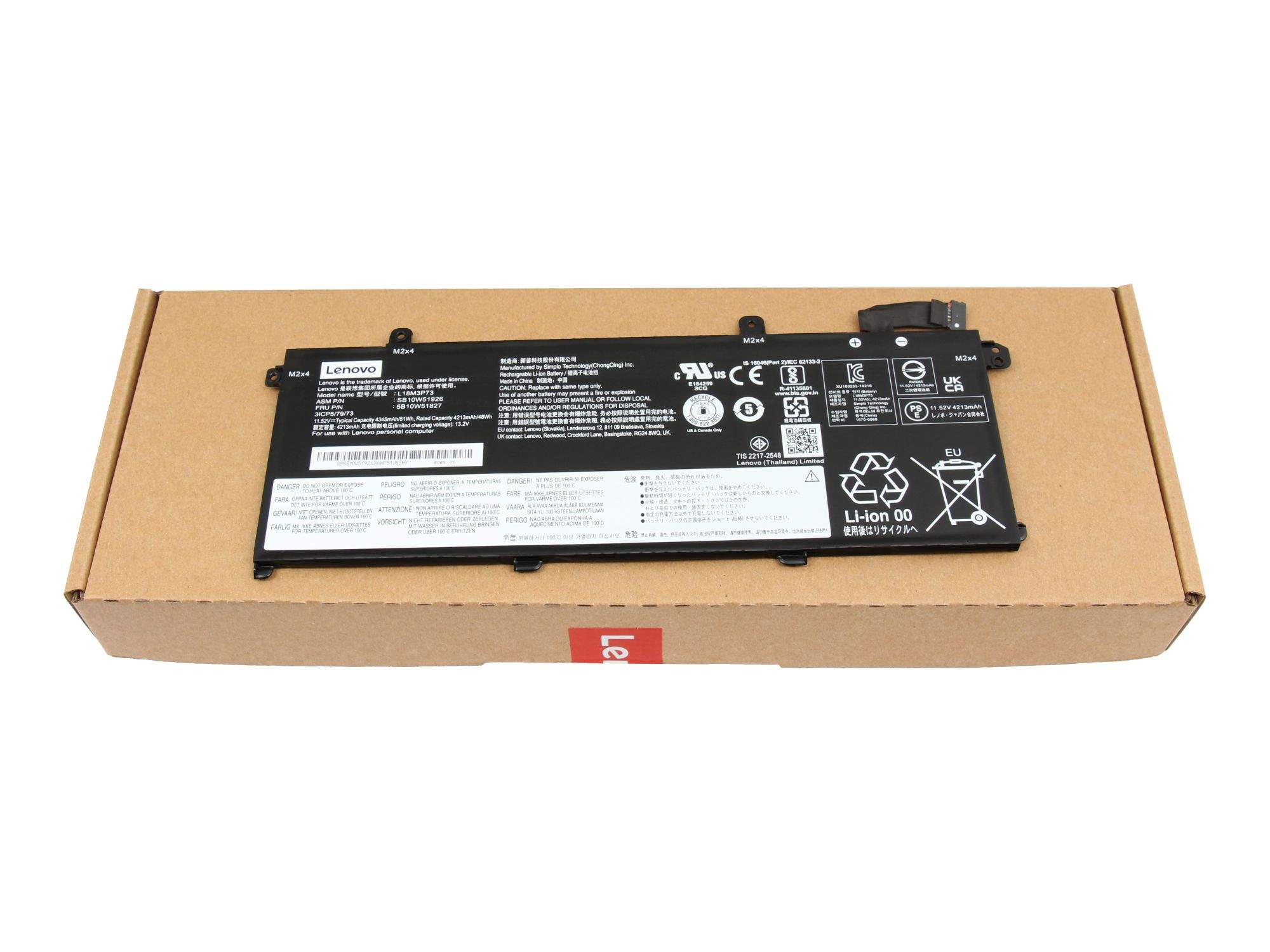 Lenovo Battery Internal 3c 50Wh LiIon CXP 5B10W51829 - Batterie - 4.370 mAh, Ansicht 2
