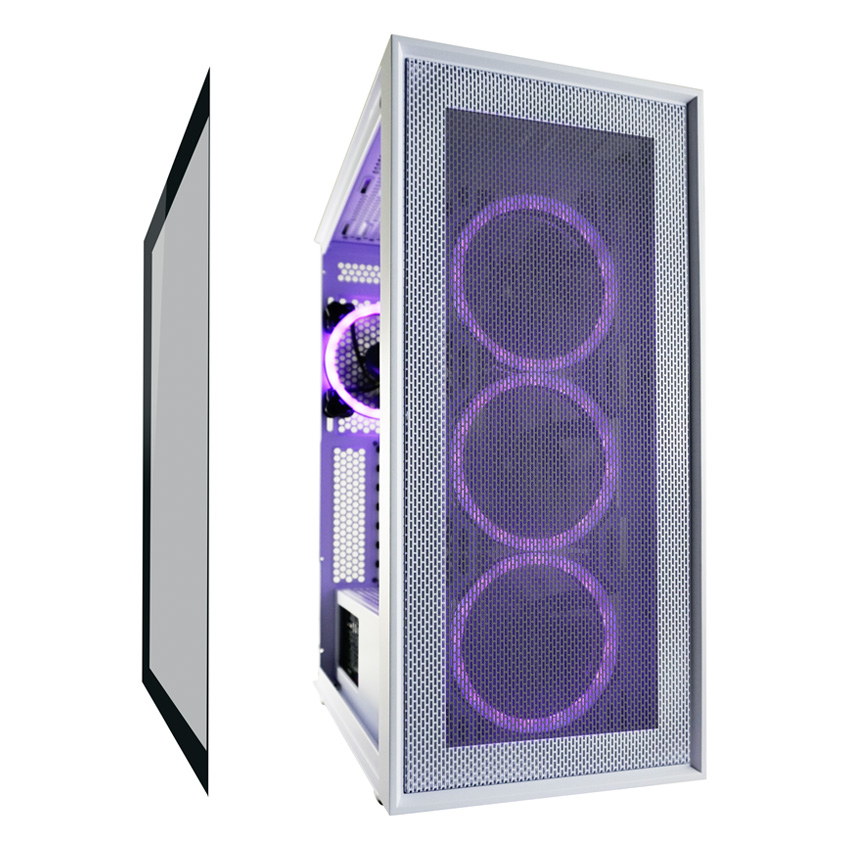 LC-Power Gaming 802W White_Wanderer_X - MDT - ATX - Seitenteil mit Fenster (gehärtetes Glas), Ansicht 4