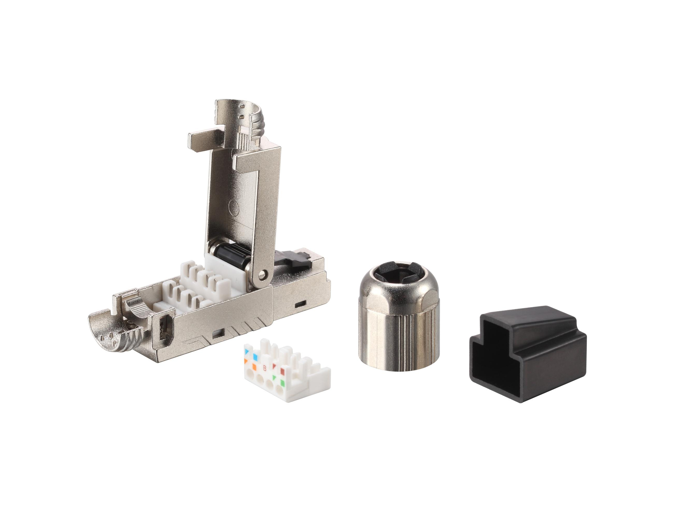 Equip Cat 8.1 Tool-free RJ45 Stecker - 5 Stück/Set - RJ-45 - Schwarz - Edelstahl - Männlich - Gerade - Zink - Cat8.1, Ansicht 2