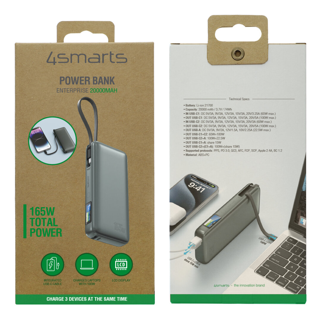 4smarts Powerbank Enterprise inkl. USB-C Kabel 165W, Ansicht 2
