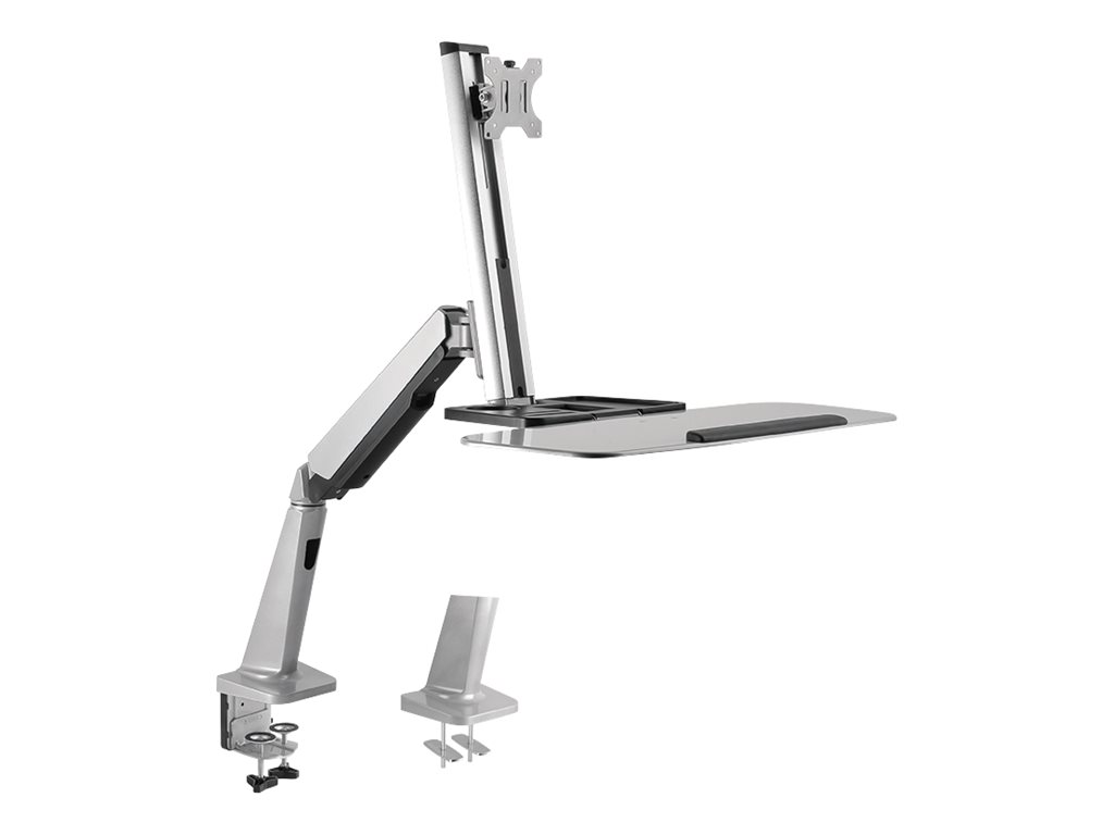 LogiLink Sit-Stand Workstation - Befestigungskit - einstellbarer Arm - für Monitor / Tastatur - Bildschirmgröße: 33-81.3 cm (13"-32")