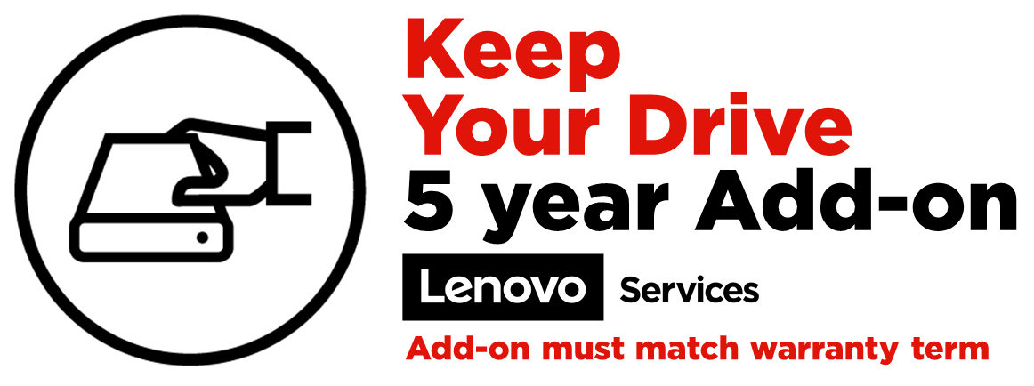 Lenovo 5 Jahre Einbehalten der Festplatte (Erweiterung), 1 Lizenz(en), 5 Jahr(e)