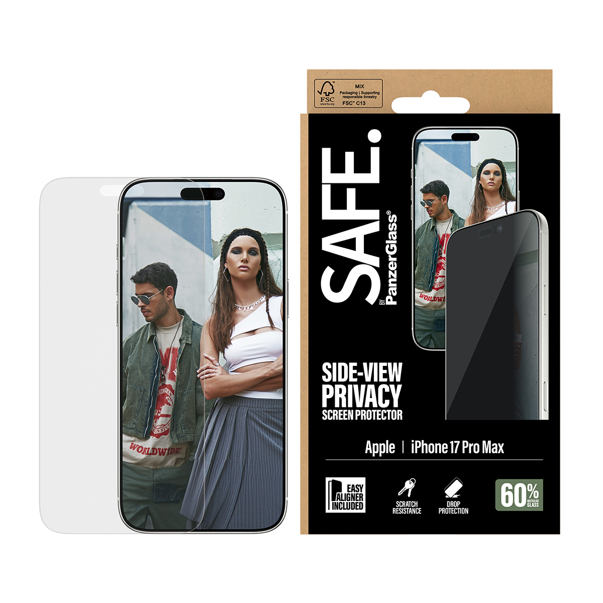 PanzerGlass SAFE. Privacy Screen Protector iPhone 17 Pro Max Ultra-Wide Fit, Ansicht 2