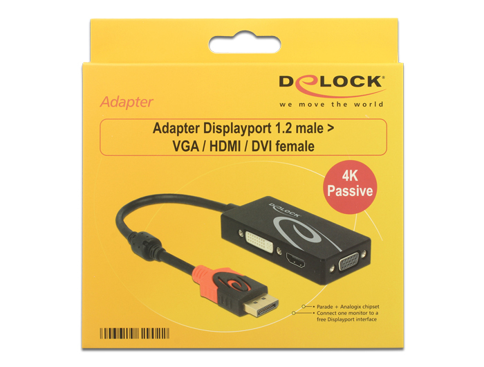 Delock Videokonverter - DisplayPort - DVI, HDMI, VGA, Ansicht 2