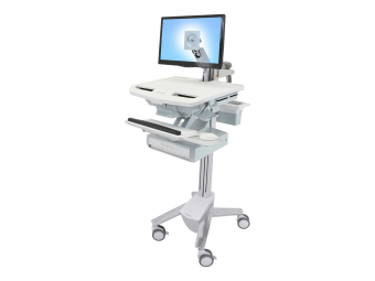Ergotron Wagen - offene Architektur - für LCD-Display  PC-Ausrüstung - medizinisch - Kunststoff Aluminium verzinker Stahl - Grau weiß Polished Aluminum - Bildschirmgröße bis zu 61 cm (bis zu 24 Zoll)