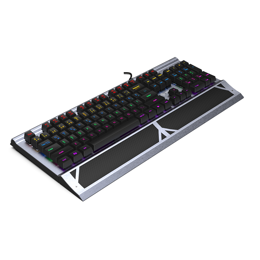 INCA IKG-444 - Volle Größe (100%) - Kabelgebunden - USB - Mechanischer Switch - RGB-LED - Grau - TL: Deutsch, QWERTZ, Ansicht 4