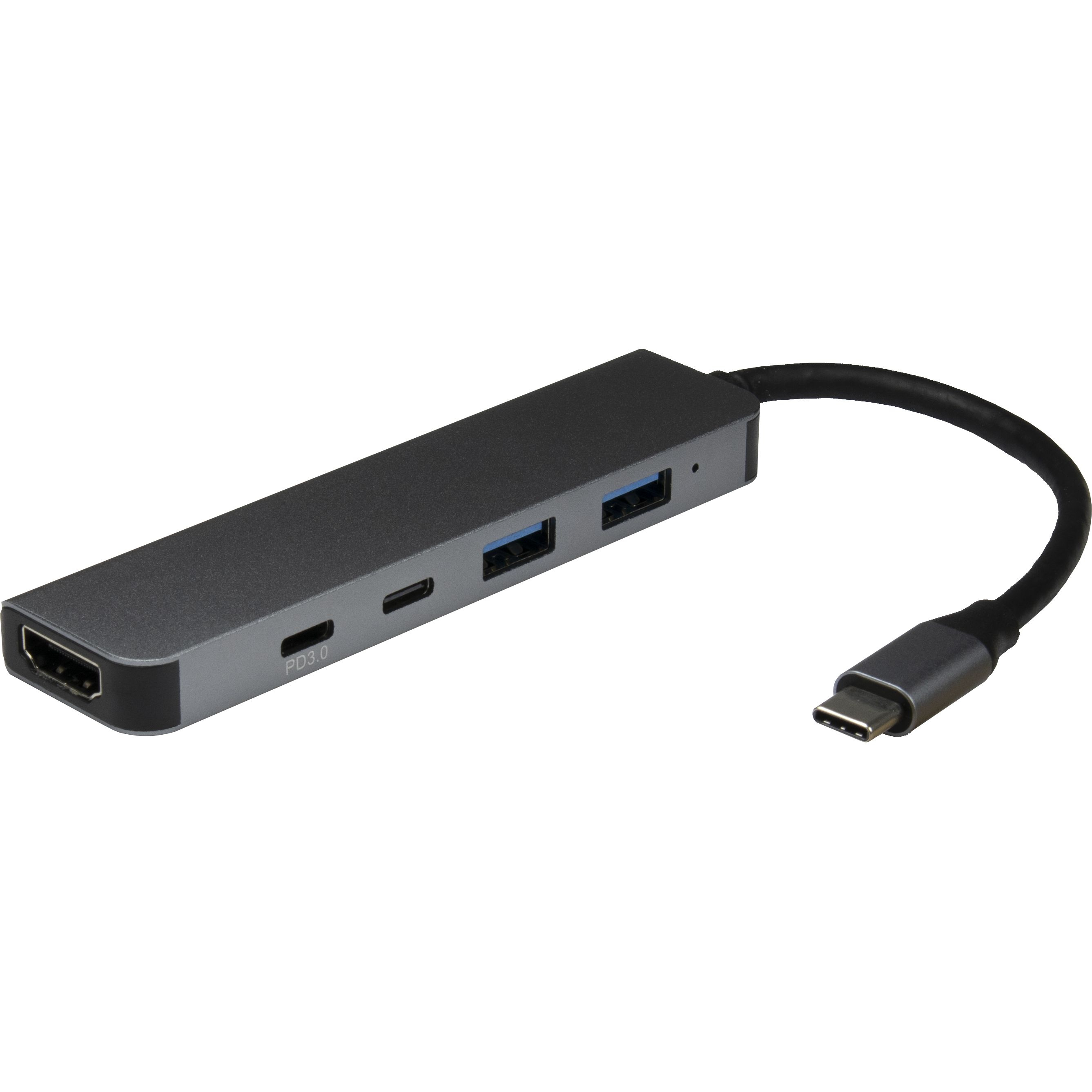 Inter-Tech Adapter Argus H-469-01 5in1 USB-C HDMI 4K PD100W - Adapter - Digital/Daten, Ansicht 3