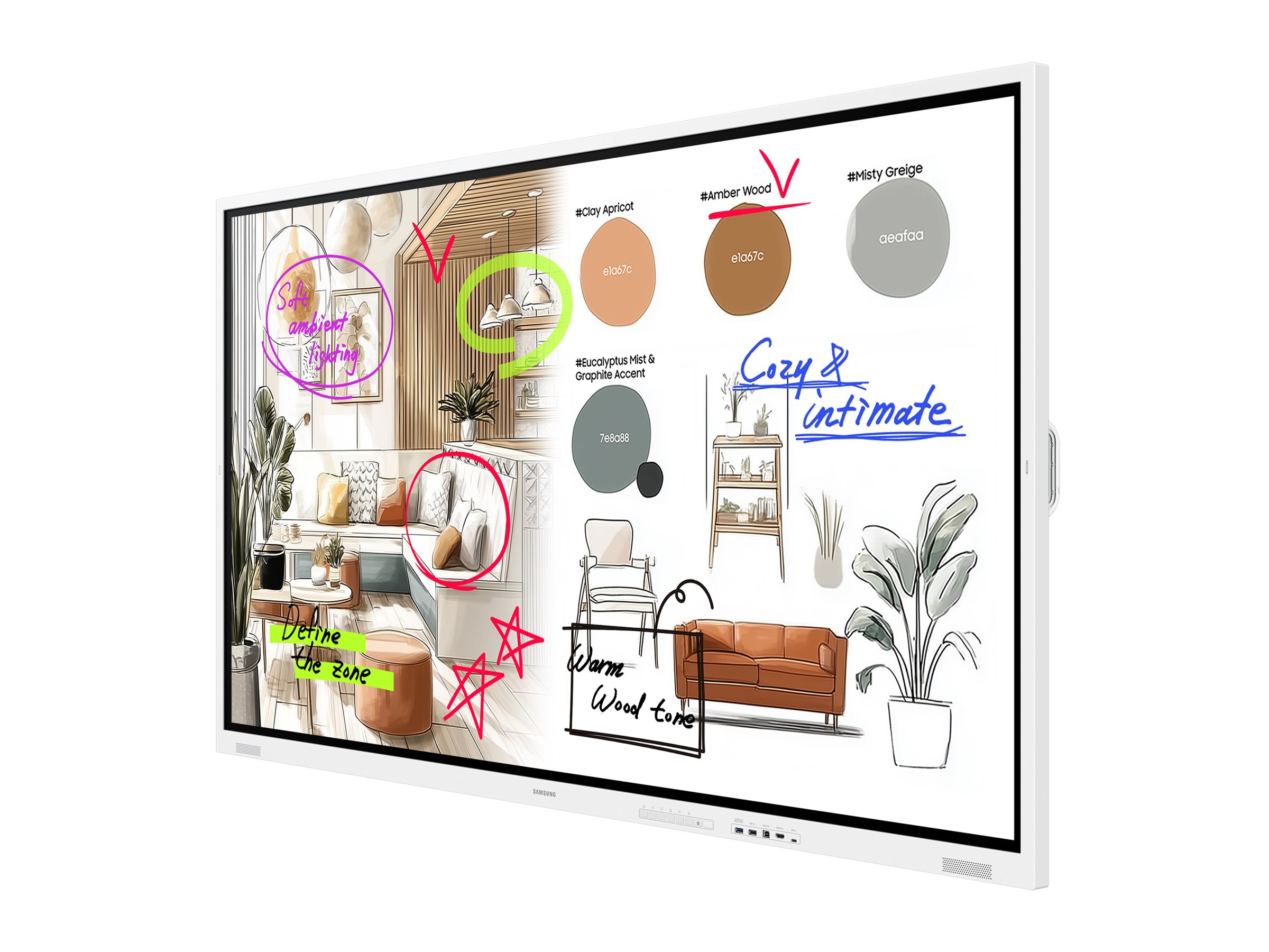 Samsung Flip WM85FX - 216 cm (85") Diagonalklasse WMFX Series LCD-Display mit LED-Hintergrundbeleuchtung - Bildung / Geschäft - mit interaktives Whiteboard integriert, Touchscreen (Multitouch)