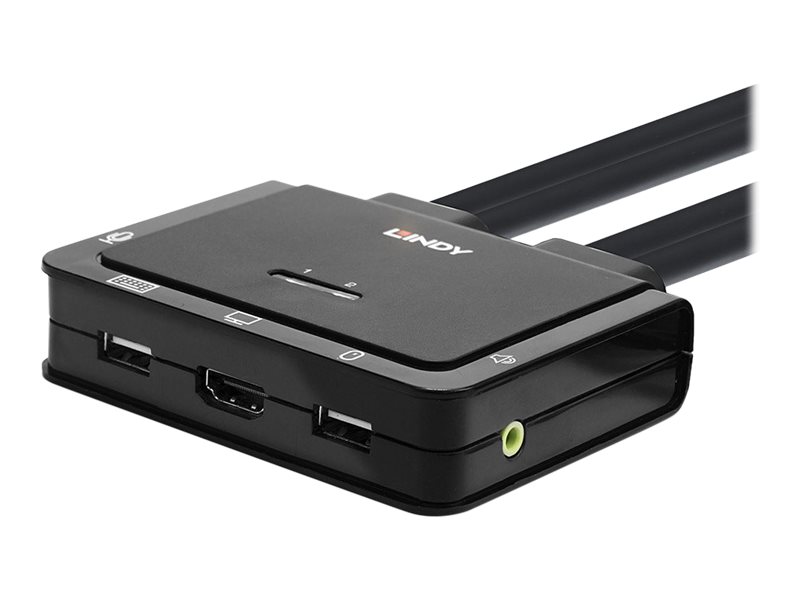 Lindy 2 Port HDMI 4K60, USB Typ C, USB 2.0 & Audio Cable KVM Switch