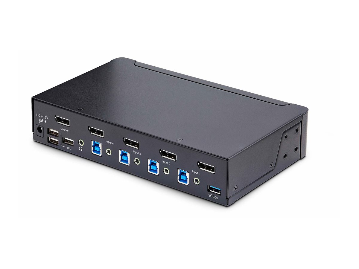 StarTech.com 4-Port DisplayPort 1.4 KVM Switch 8K 60Hz  4K 144Hz 2x USB 3.0 Ports 4x USB 2.0 Ports Hotkey Switching TAA Compliant (D86A2-4-PORT-8K-KVM)